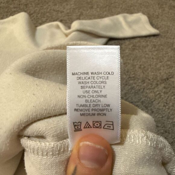 Woman Within Ivory Fleece Tunic Sweater Size 2X, 26/28 Long Sleeve Crew Neck - Picture 7 of 8